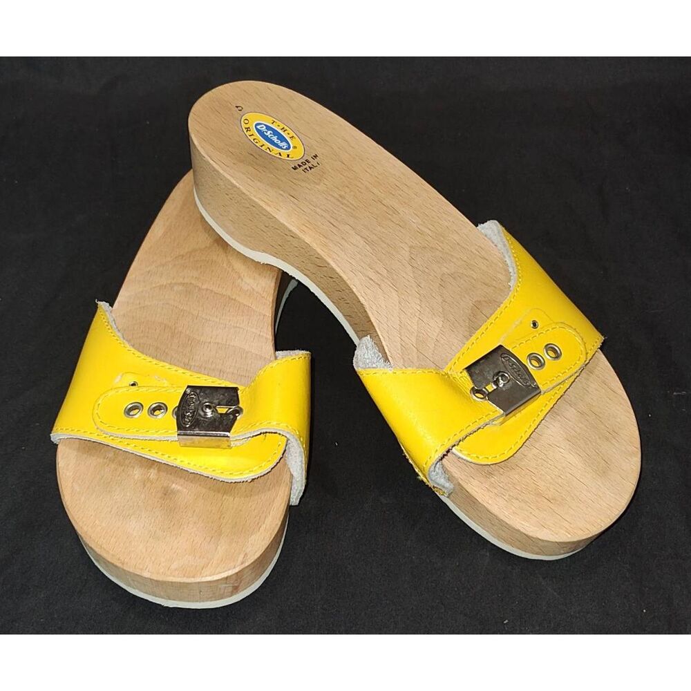Dr. Scholl's Yellow Wooden Sandals